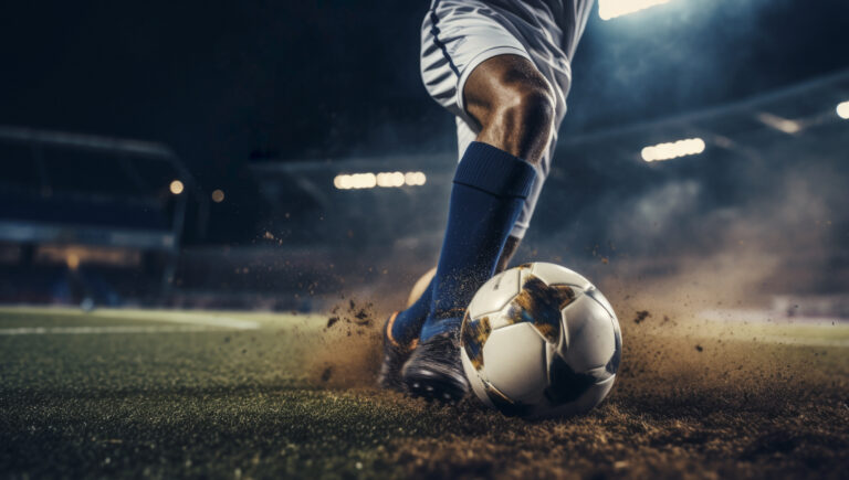 close up athlete playing soccer