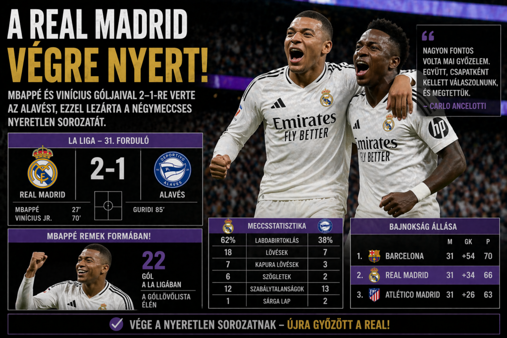 Real Madrid vége a nyeretlen sorozatnak