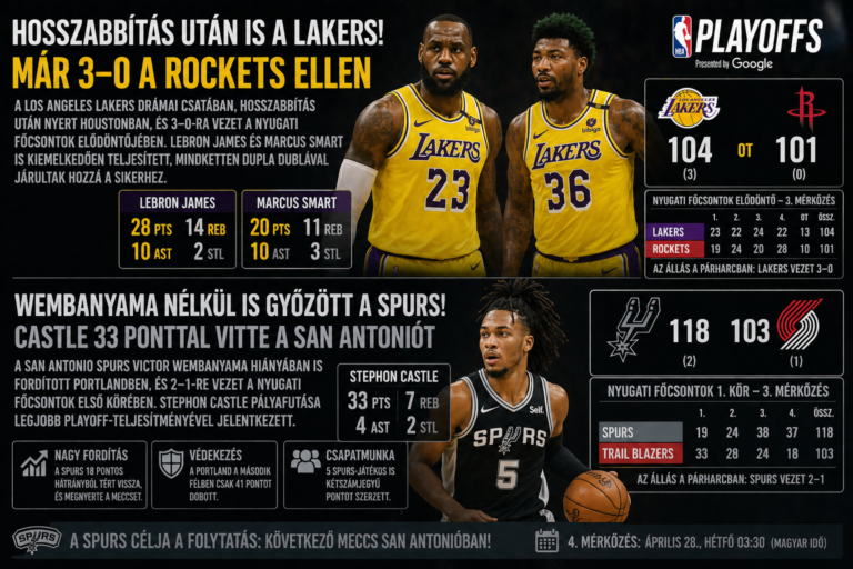 NBA playoff összefoglaló: Lakers és Spurs