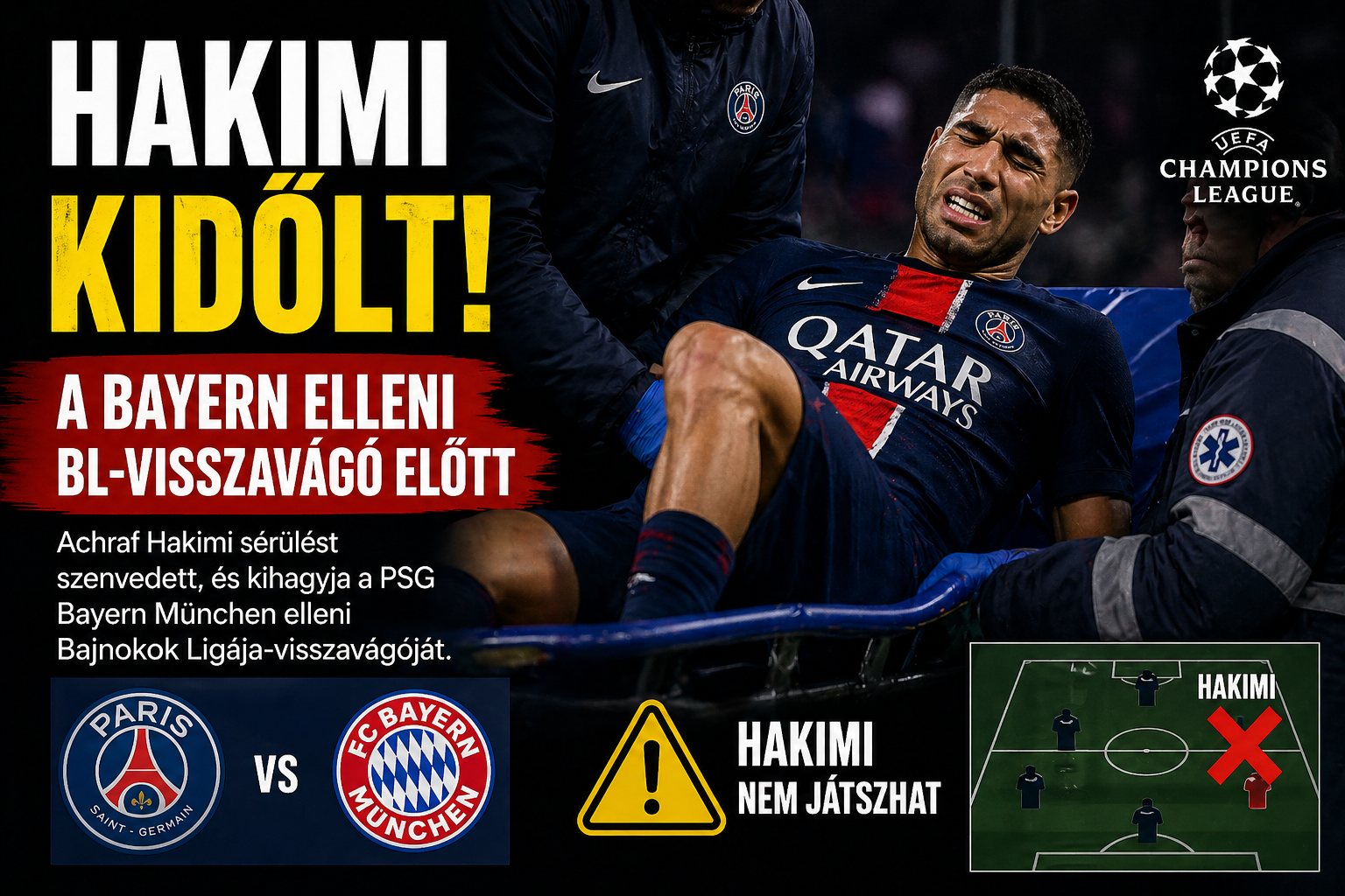 Hakimi sérülése a BL-visszavágón