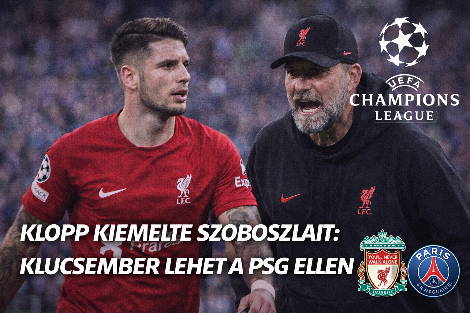 Szoboszlai és Klopp a BL-meccsen