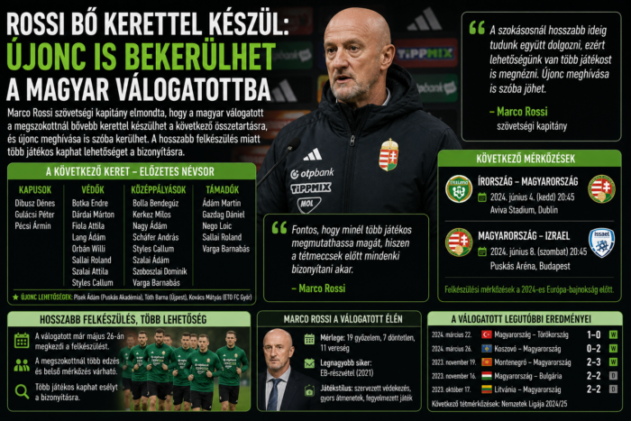 Rossi bő kerettel készül a válogatottra