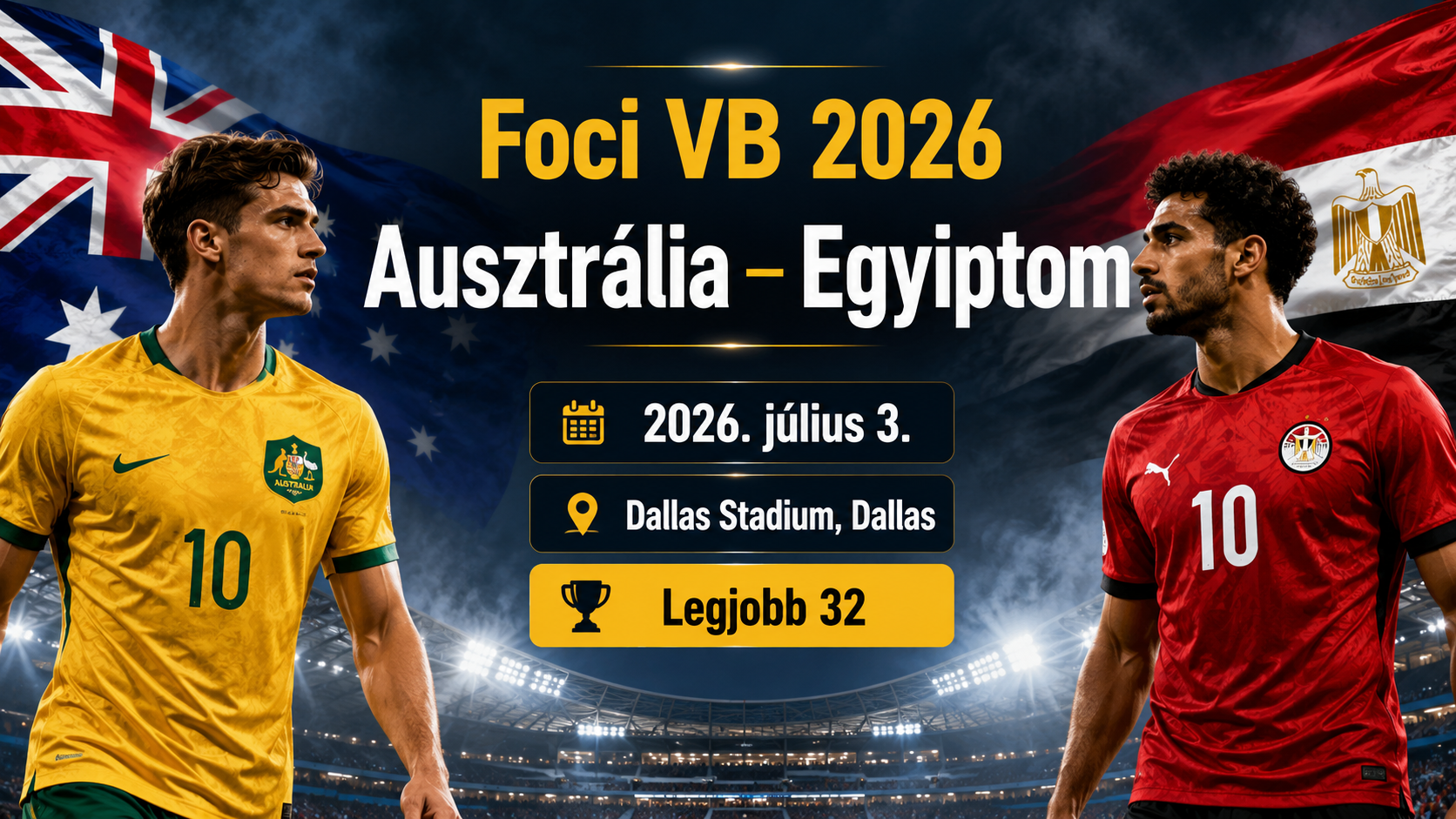 Ausztrália vs Egyiptom 2026 foci mérkőzés