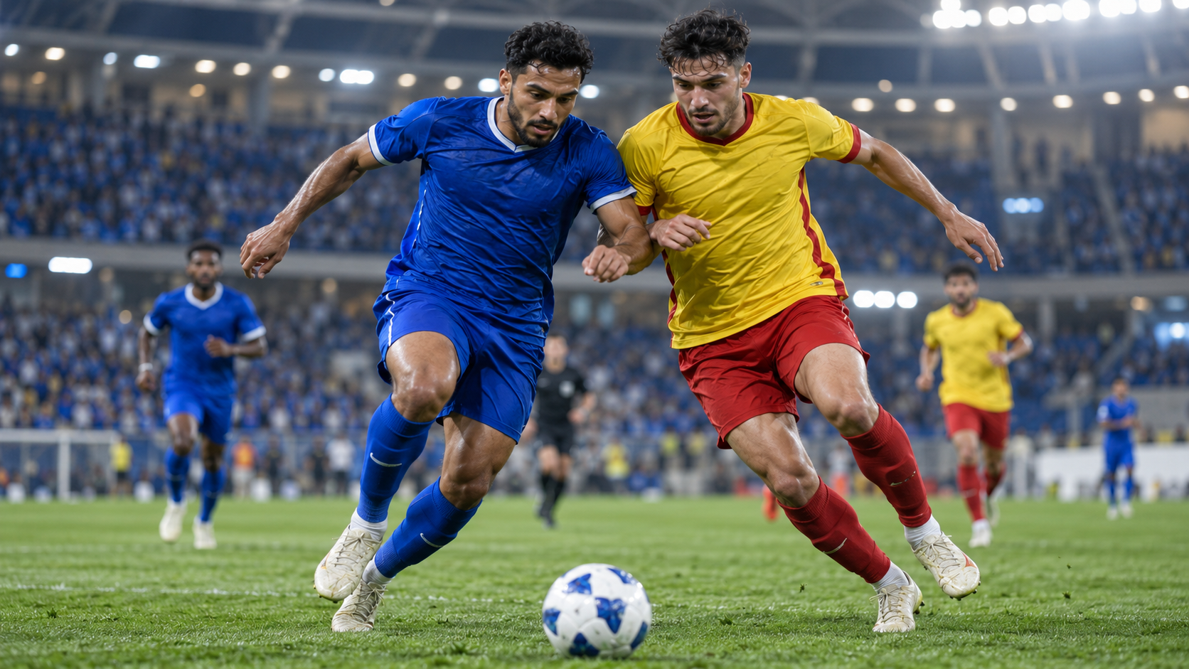 Al Hilal–Al Hazem – AI-val készült futballillusztráció