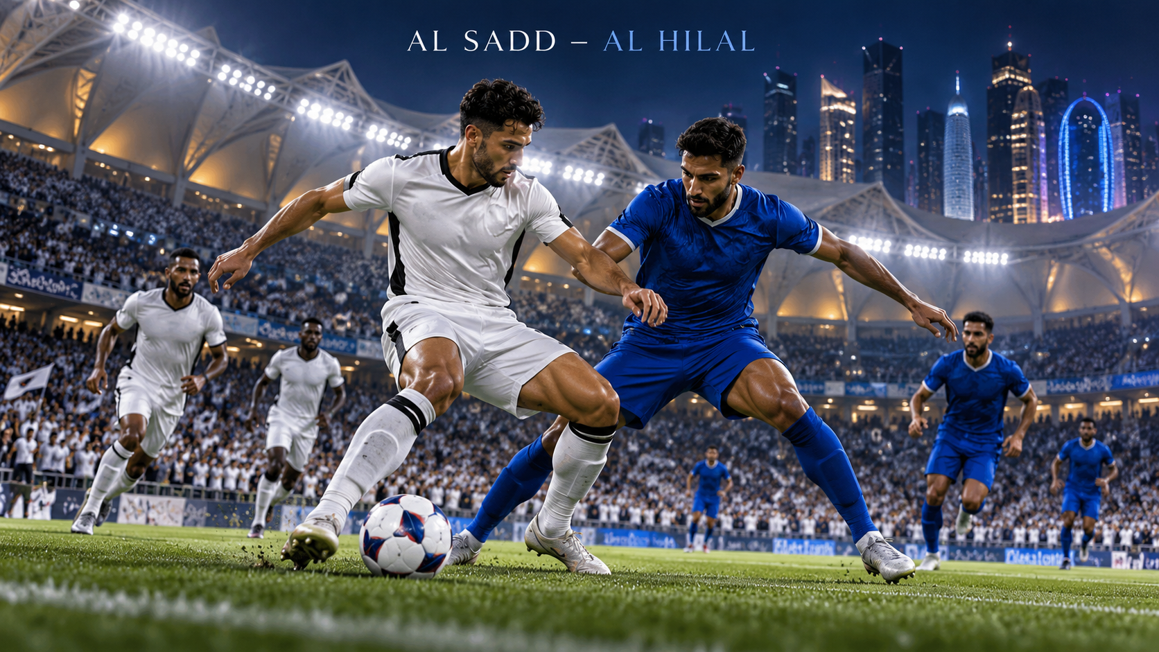 Al Sadd–Al Hilal – AI-val készült futballmérkőzés-illusztráció