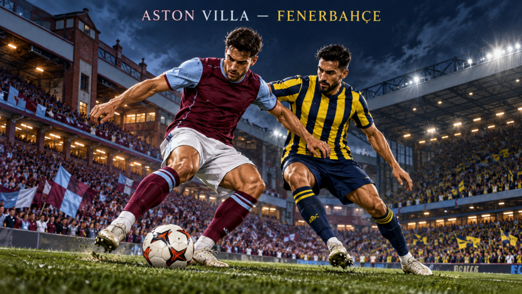 Aston Villa–Fenerbahçe – AI-val készült futballmérkőzés-illusztráció