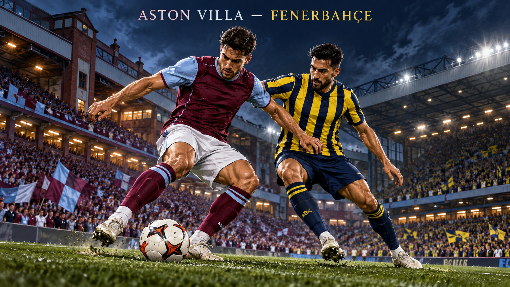 Aston Villa–Fenerbahçe – AI-val készült futballmérkőzés-illusztráció