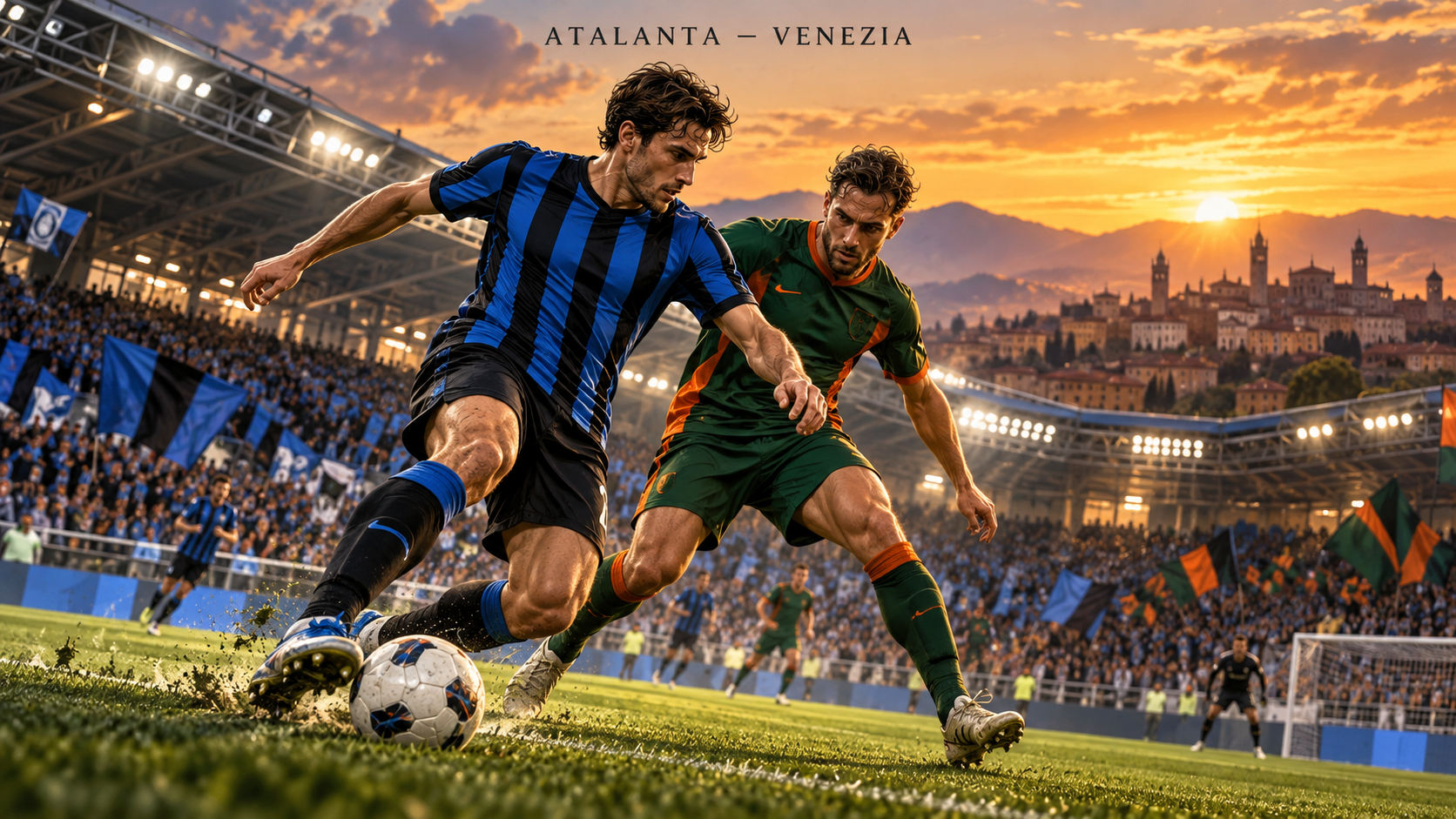 Atalanta–Venezia – AI-val készült futballmérkőzés-illusztráció