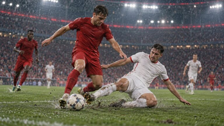 Sportfaktor – friss sporthírek, közvetítések és elemzések 37 Bayern München–RB Leipzig – AI-val készült futballillusztráció