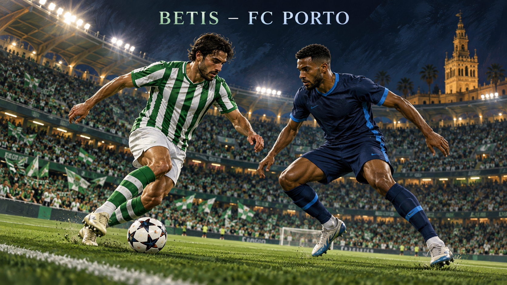 Betis–FC Porto – AI-val készült futballmérkőzés-illusztráció