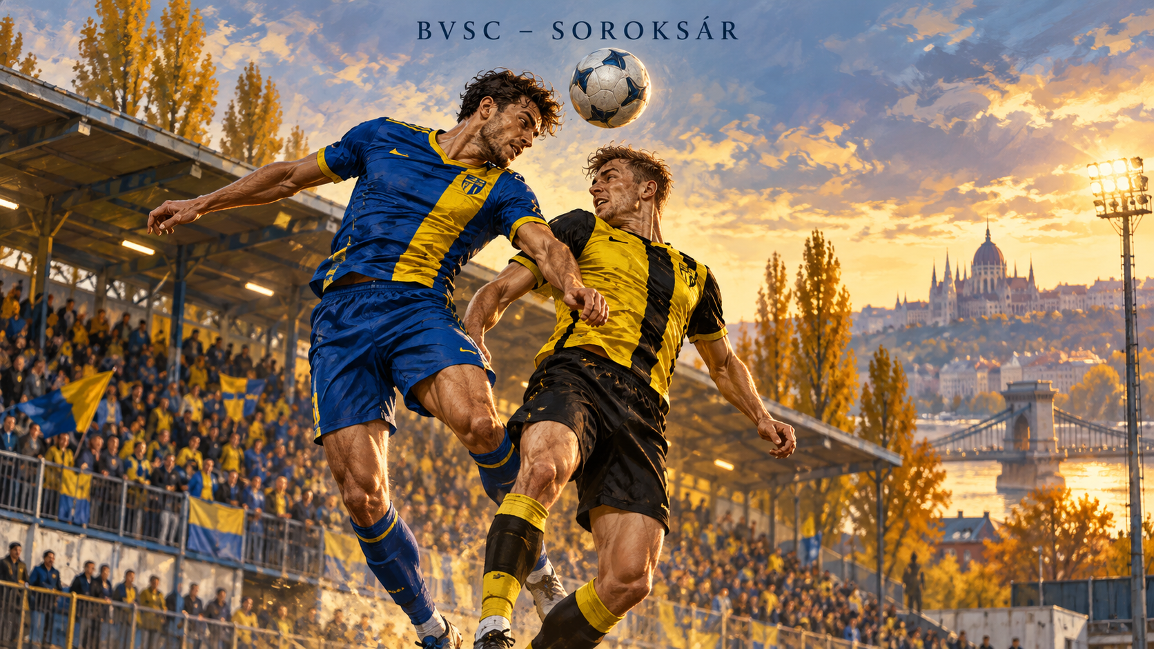 BVSC-Zugló–Soroksár – AI-val készült futballmérkőzés-illusztráció