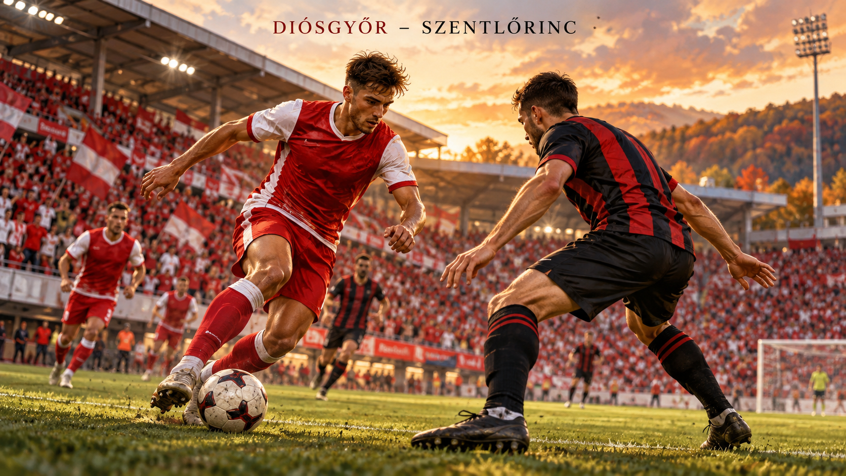 Diósgyőri VTK–Szentlőrinc – AI-val készült futballmérkőzés-illusztráció