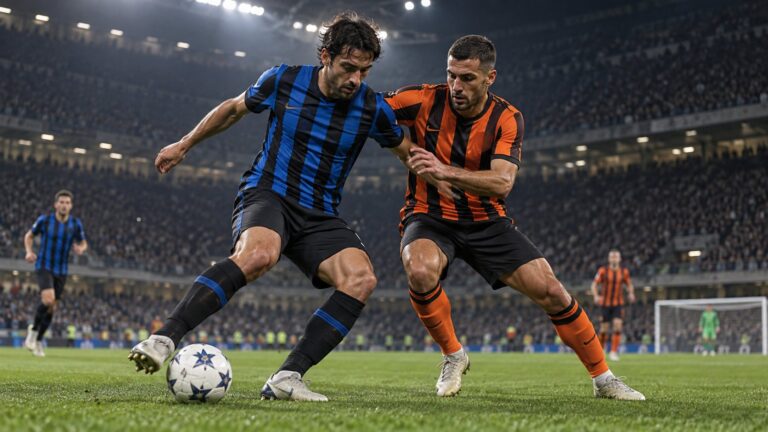 Sportfaktor – friss sporthírek, közvetítések és elemzések 35 Inter–Sahtar Donyeck mérkőzéselőzetes – AI-illusztráció