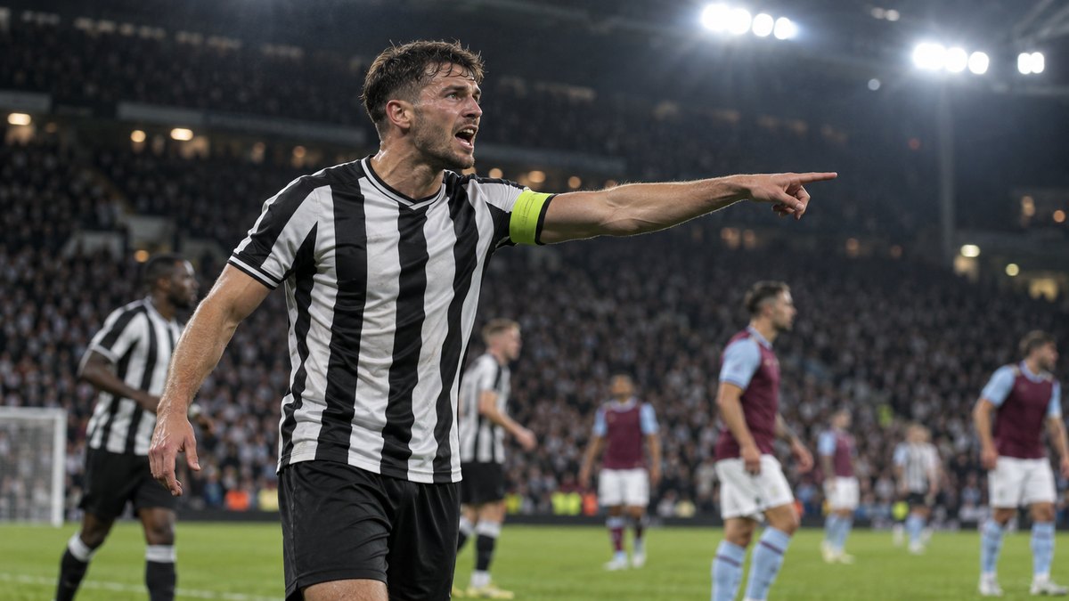 Sportfaktor – friss sporthírek, közvetítések és elemzések 43 Newcastle–Aston Villa – AI-val készült futballillusztráció