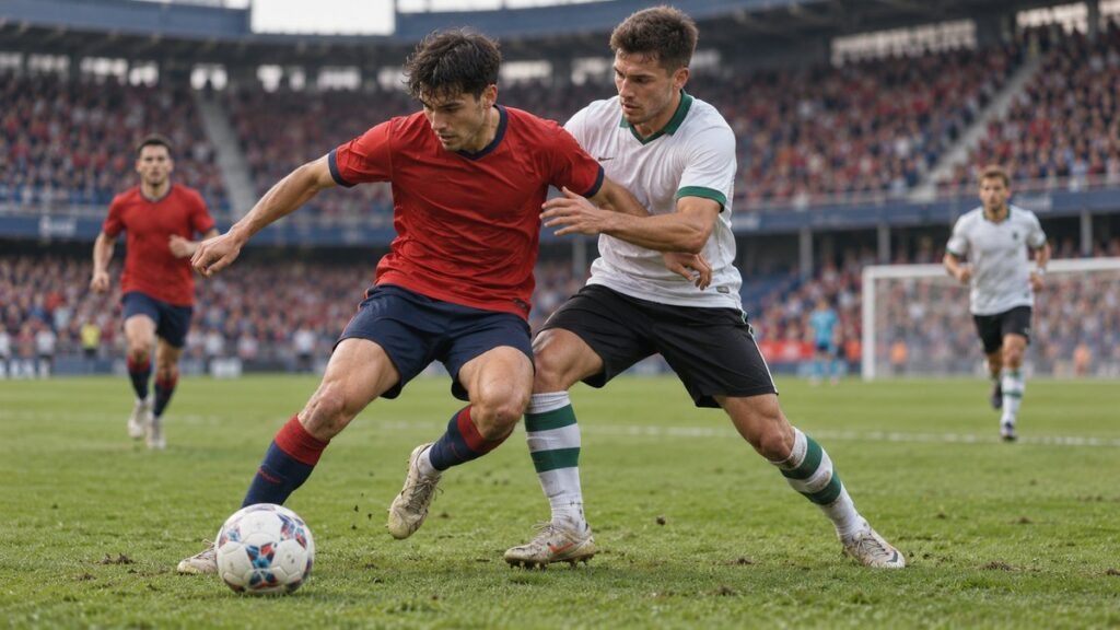 Osasuna–Racing Santander – AI-val készült futballillusztráció