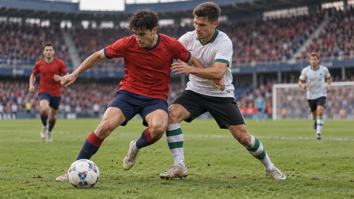 Osasuna–Racing Santander – AI-val készült futballillusztráció