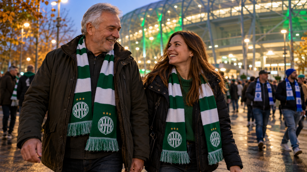 Ferencváros–MTK Budapest – AI-generált szurkolói illusztráció