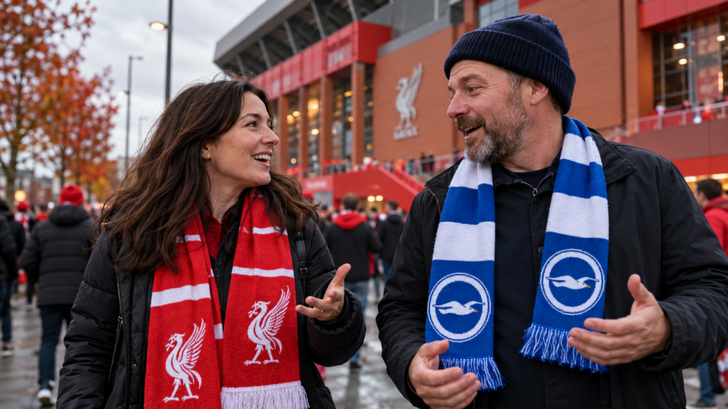 Liverpool–Brighton – AI-generált szurkolói illusztráció