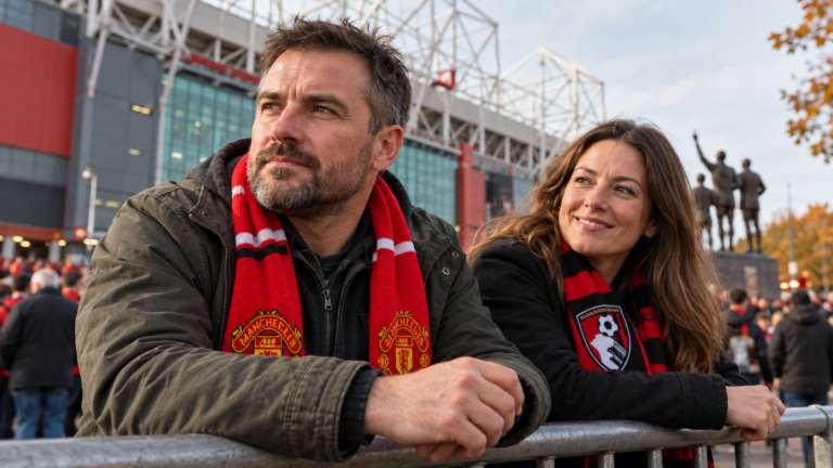Sportfaktor – friss sporthírek, közvetítések és elemzések 37 Manchester United–Bournemouth – AI-generált szurkolói illusztráció