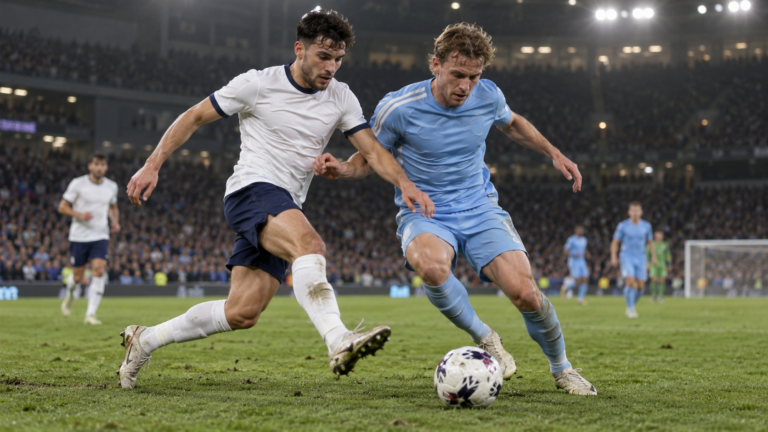 Sportfaktor – friss sporthírek, közvetítések és elemzések 34 Tottenham–Coventry – AI-val készült futballillusztráció