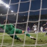 Újpest–Puskás Akadémia – AI-val készült futballillusztráció