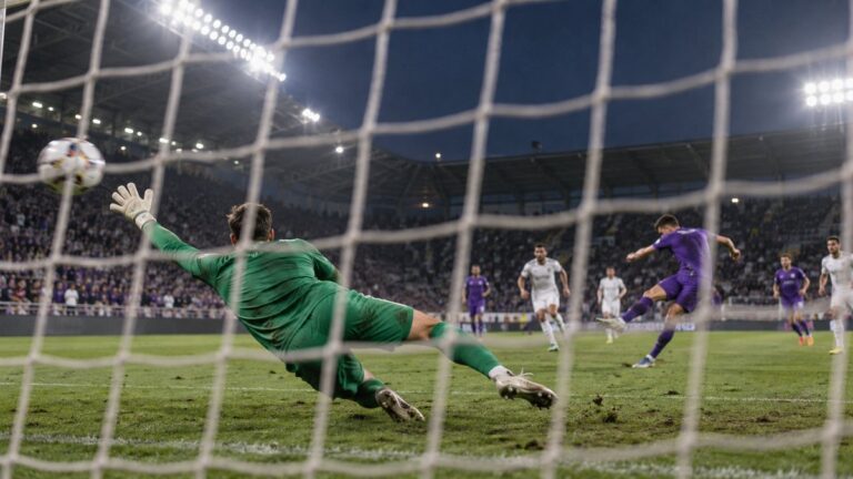 Sportfaktor – friss sporthírek, közvetítések és elemzések 35 Újpest–Puskás Akadémia – AI-val készült futballillusztráció