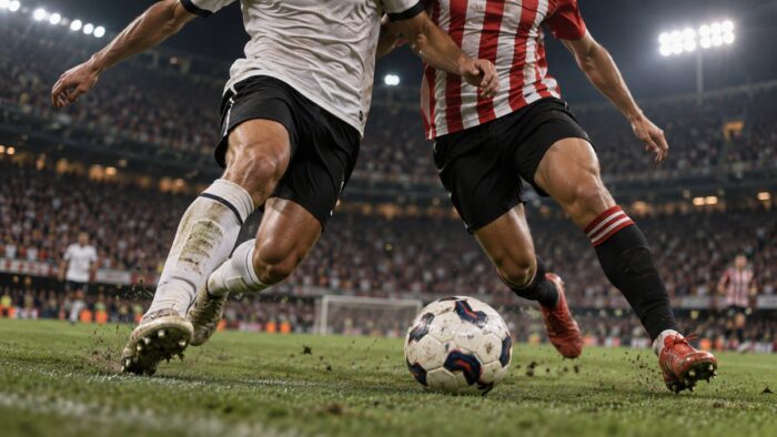 Valencia–Athletic Bilbao – AI-val készült futballillusztráció